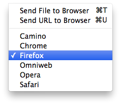 Browsers menu