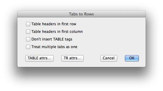 Tabs to rows
